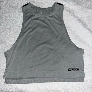 Virus Gray Sleeveless Muscle Tee Crop